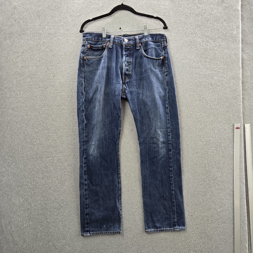 Levi's 501 Men‎ Jeans 32X30 Blue Denim Button Fly Original Fit 27" Inseam